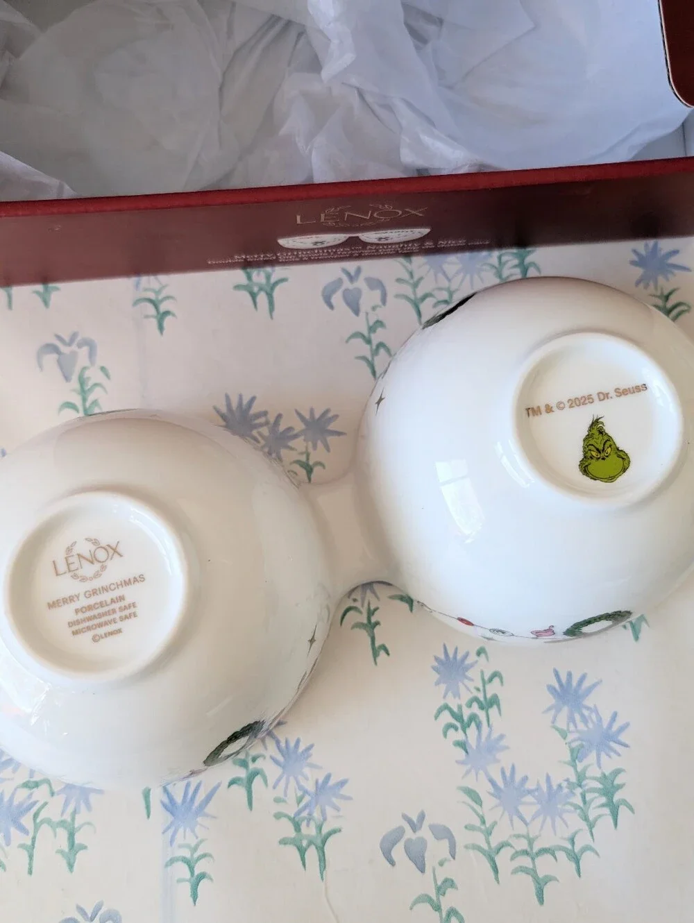 Lenox Merry Grinchmas Porcelain Double Dip Bowl NEW Christmas Holiday Serving
